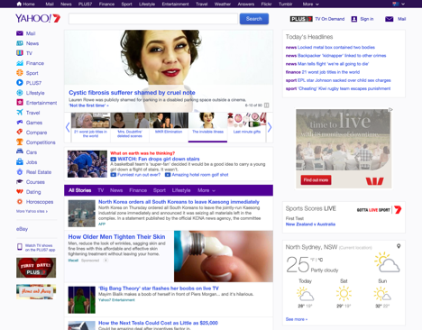 New Yahoo! web interface