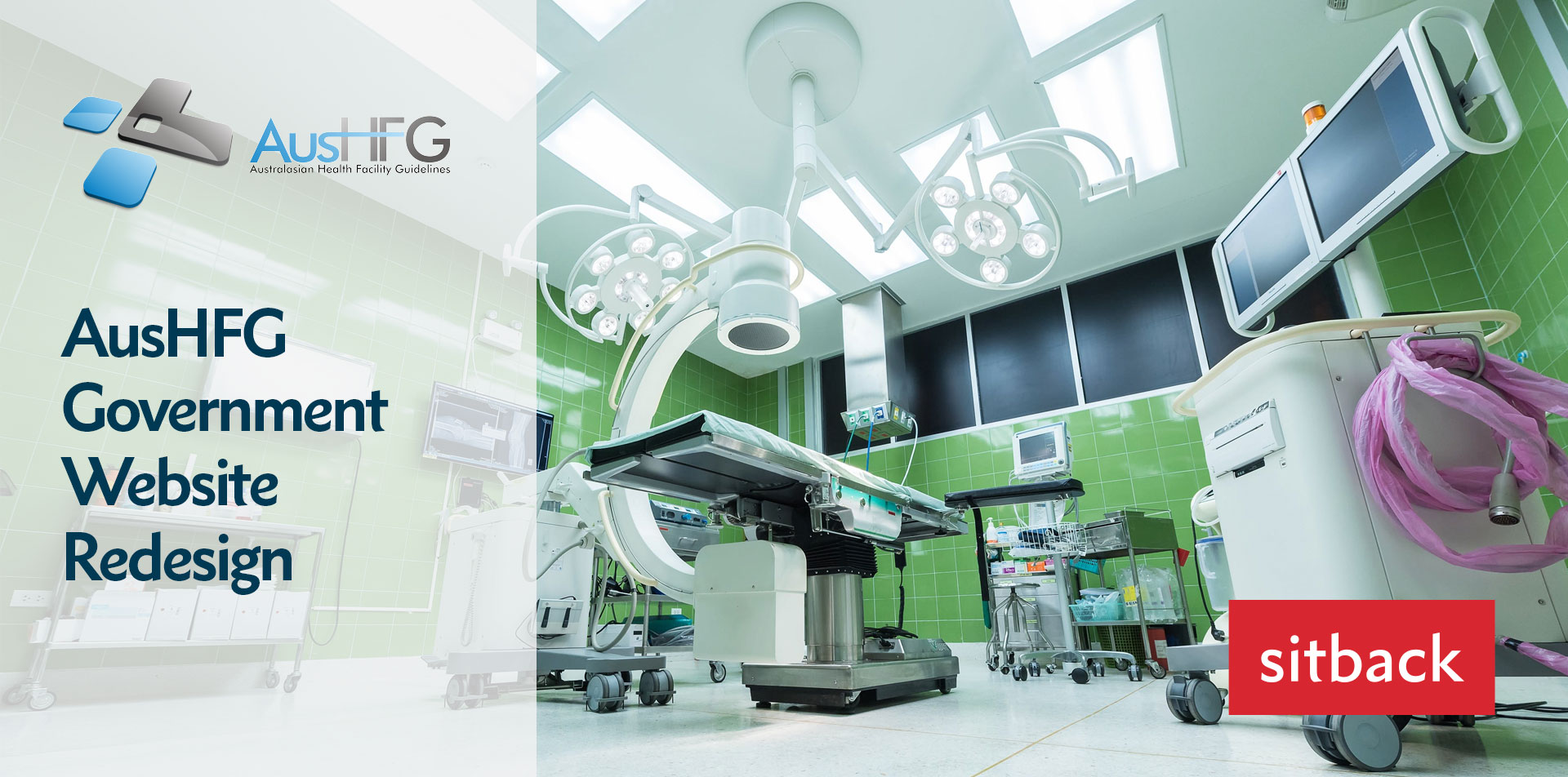 AusHFG government website redesign - Photo of the inside of an operating room in a hospital.