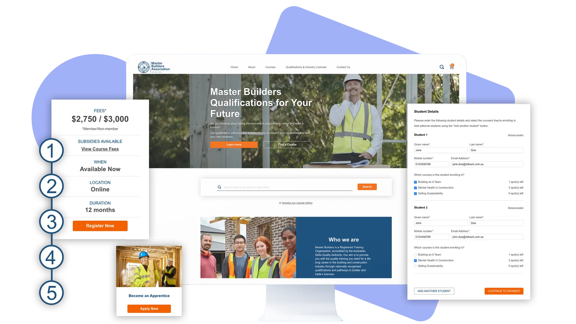 Master Builders Association NSW Education and Skills Development website case study.