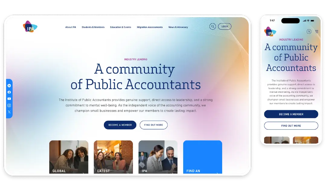 Institute of Public Accountants website mockup