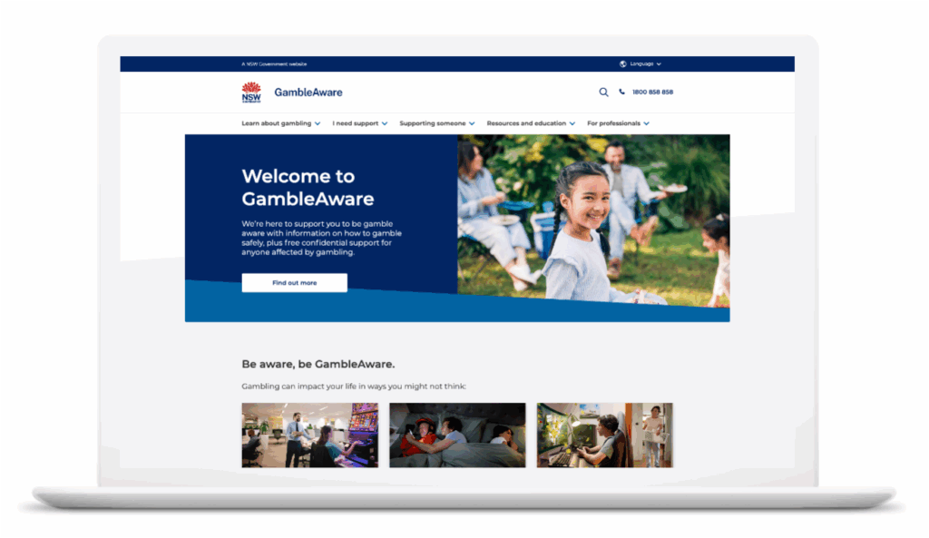 ORG GambleAware homepage